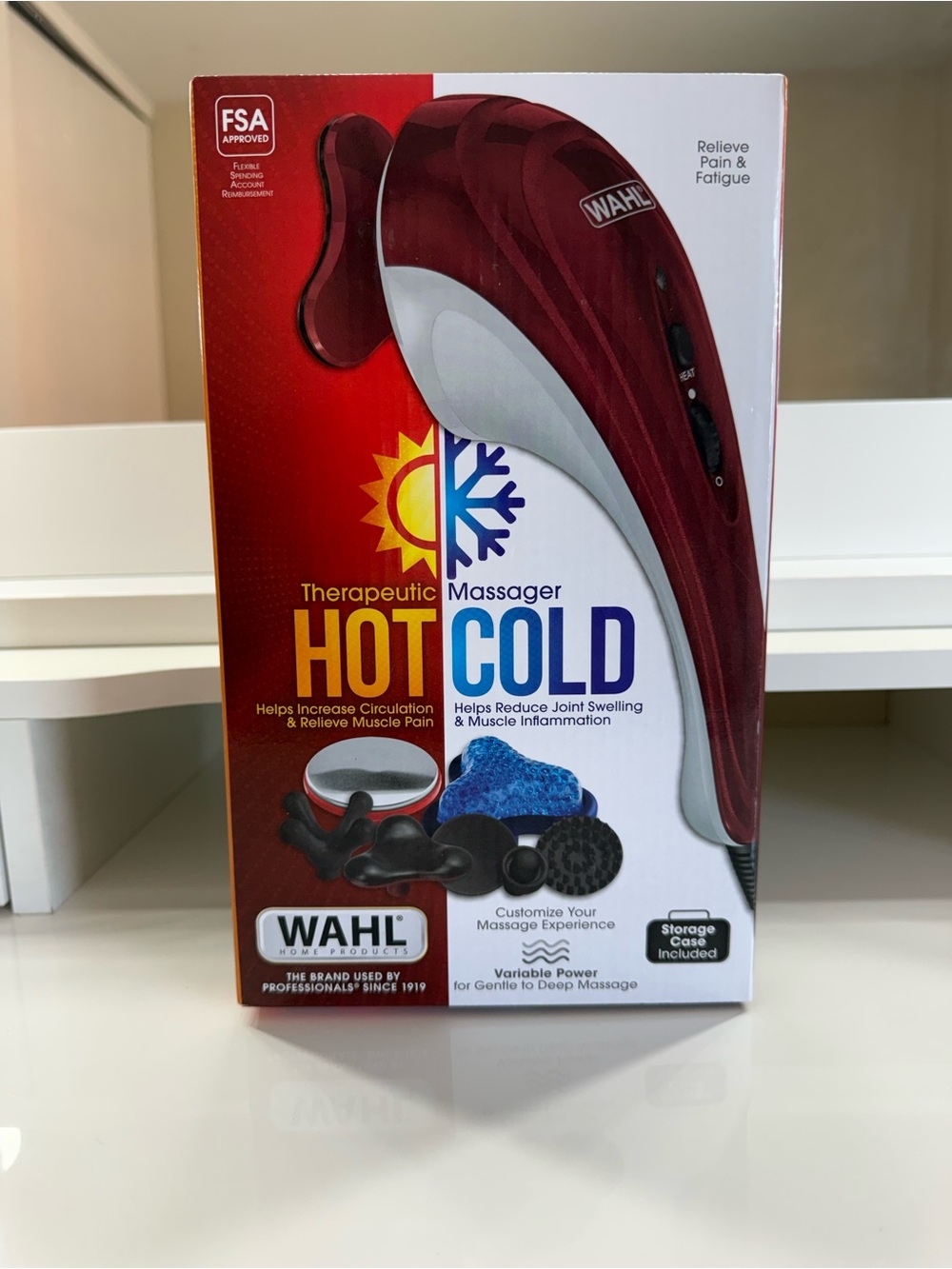Wahl Hot & Cold Handheld Massager in Red and White